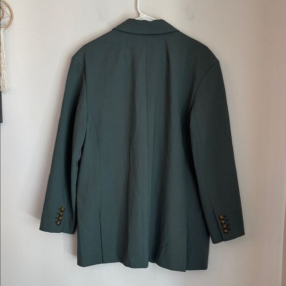 Madewell Oversized Menswear Blazer Olive Sage Women’s medium Button Accent NWT - Picture 13 of 16